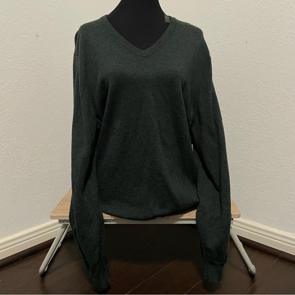 Brooks Brothers Dark Green Merino Wool Sweater